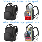 MATEIN Nurse Backpack, Waterproof Padded Medical Nursing Laptop Backpacks for Women, Home Health Clinical Tote Bag with Removable Organizer for College Work Travel, Nurses Gifts