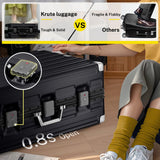 Krute No Zipper Luggage Set 2 Pieces Aluminum Frame Suitcase Sets Polycarbonate Hard Shell Luggage TSA Lock Checked Suitcase with Spinner Wheels