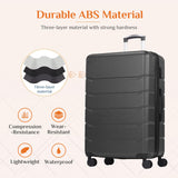 Sweetcrispy Carry on Luggage, Hard Shell ABS Suitcase with Double Spinner Wheels, Lightweight Expandable Rolling Suit Case with TSA Lock, 21 Inch Charcoal Black