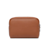 YONBEN Makeup Bag Large Capacity Women's Classic Black Wash Bag Adjustable Partition Wash Brush and Cosmetic Carrying Bag (PU/Saddle Brown)