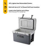 RTIC Ultra-Light 32 Quart Hard Cooler Insulated Portable Ice Chest Box for Drink, Beverage, Beach, Camping, Picnic, Fishing, Boat, Barbecue, 30% Lighter Than Rotomolded Coolers, Dark Grey & Cool Grey