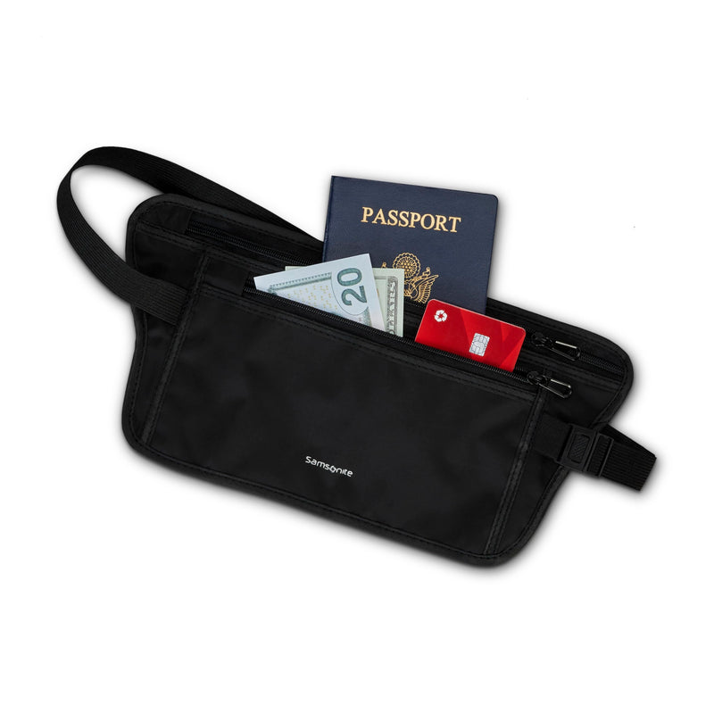 Samsonite RFID Waist Belt - Lightweight and Durable Nylon RFID Protection Technology - Blocks RFID Signals Encoded In Passports, IDs & Credit Cards