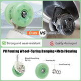 ROPLUS Aluminium Frame Carry on Luggage with Smooth Jelly Wheels, Hardside Zipperless Rolling Suitcase with TSA Lock (WhiteGreen, 21-Inch)