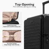 LEVEL8 Top Opening Carry on Luggage Expandable, Large Suitcases with Wheels Airline Approved, Hardside Luggage with Spinner Wheel for Men Women, 20 Inch, Black