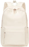 Bluboon School Backpack for Teen Girls Women Laptop Backpack College Bookbags Middle School Travel Work Commuter Back Pack(Solid Beige)