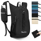 Seektop 15L Small Hiking Backpack for Women Men, Lightweight Hiking Packable Daypack with Phone Pocket for Travel Camping (Black, 15L)