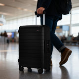 Pirtecin Luggage Sets 2 Piece, 20/28 Inch Hardside Zipperless Durable Suitcases with Spinner Wheels & TSA Lock, Black