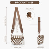 Checkered Crossbody Bum Bags for Women Nylon Checkered Purse Checkerboard Fanny Pack (A03 caramel)