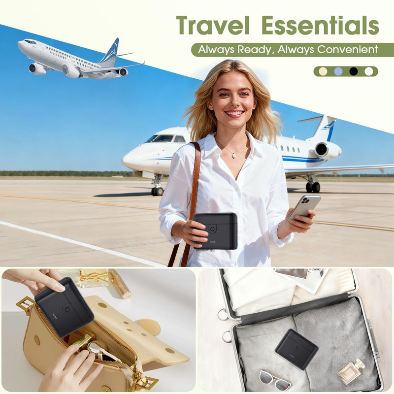 HUITAI Travel Bottles with Case, 4x2oz TSA Approved, Leak-Proof, Press to Unlock, Compact & Portable Travel Toiletries (Black)