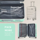 imiomo 3 Piece Luggage Sets,Suitcase with Spinner Wheels,Luggage Set Clearance for Women Man, Lightweight Rolling Hardside Travel Luggage with TSA Lock (Green, 5PCS)