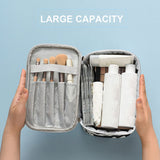 KITENROM Makeup Bag Portable Travel Cosmetic Bag with Brush Holder，Waterproof Make Up Bag For Women with Handle Print Cow