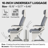 mixi Underseat Carry on Luggage 16 Inch Hardshell PC Suitcase with Spinner Wheels TSA Lock for Travel, Smoke White