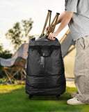 LUGGEX Travel Duffel Bags, Expandable Collapsible Luggage with Spinner Wheels, Lightweight, without Telescopic Handle, Large Capacity Suitcases with Wheel for Men Women (Black, 55L-113L)