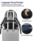 MATEIN Travel Laptop Backpack, 17 Inch Work TSA Approved Carry on Backpack, Large Computer Business Bag for Men Women with Trolley Sleeve and Anti Theft Pocket, College School Rucksack Book Bag, Grey