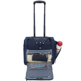 TPRC 15" Smart Underseat Carry-On Luggage with USB Charging Port, Navy Blue