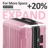 VIVIcity Carry on Luggage 2 Sets(20in/24in) with Spinner Wheels, Lightweight PC+ABS Hard Shell Suitcases, Expandbale Storage & TSA Aprovel Lock
