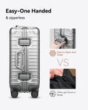 All Aluminum Carry On Luggage with Wheels, AV Zipperless Hardshell Suitcase with TSA Lock (ZX-Enhance, Silver, 20 Inch)