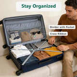 28 Inch Checked Luggage, ABS Hardside Suitcase with Spinner Wheels, TSA Security Lock, Lightweight Large Luggage for Women, Men, Expandable Travel Suitcase for Business, Road Trips & Family Vacations