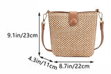 Women Straw Crossbody Bag Beach Handmade Rattan Shoulder Bags Hand Woven Leather Straps Straw Clutch Purse Vacation