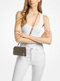Michael Kors Jet Set Large Continental Crossbody Wallet, Gold-Tone Hardware/MK Signature Coated Twill/Brown/Acorn