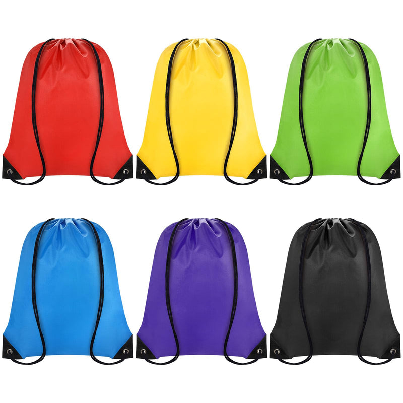 Grneric Drawstring Backpack Bulk 6 PCS, Drawstring Bags String Backpack Cinch Sack Gym Bags for Sport Trip Beach Swimming, 6 Color