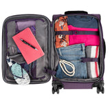 Travelpro Tourlite Softside 21" Expandable Luggage with 4 Spinner Wheels, Lightweight Suitcase, Carry-On, Deep Purple