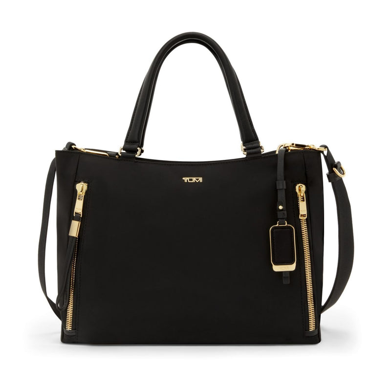 TUMI - Voyageur Valetta Tote - Women's Carryall Bag, Lightweight and Roomy, Functional Purse for Everyday, Business & Travel - Large, Black & Gold Hardware