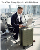 LUGGEX 21 Inch Zipperless Carry On Luggage - HUP Pro Front Opening Compartment Suitcase with Spinner Wheels, 38L Capacity, TSA Locks, Airline Approved for Business Travel(ZX-Pro, Black)