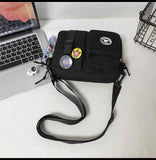 Lefe Liee Black Crossbody Bag for Men - Cute Small Messenger Sling Shoulder Bag - Men's Gift