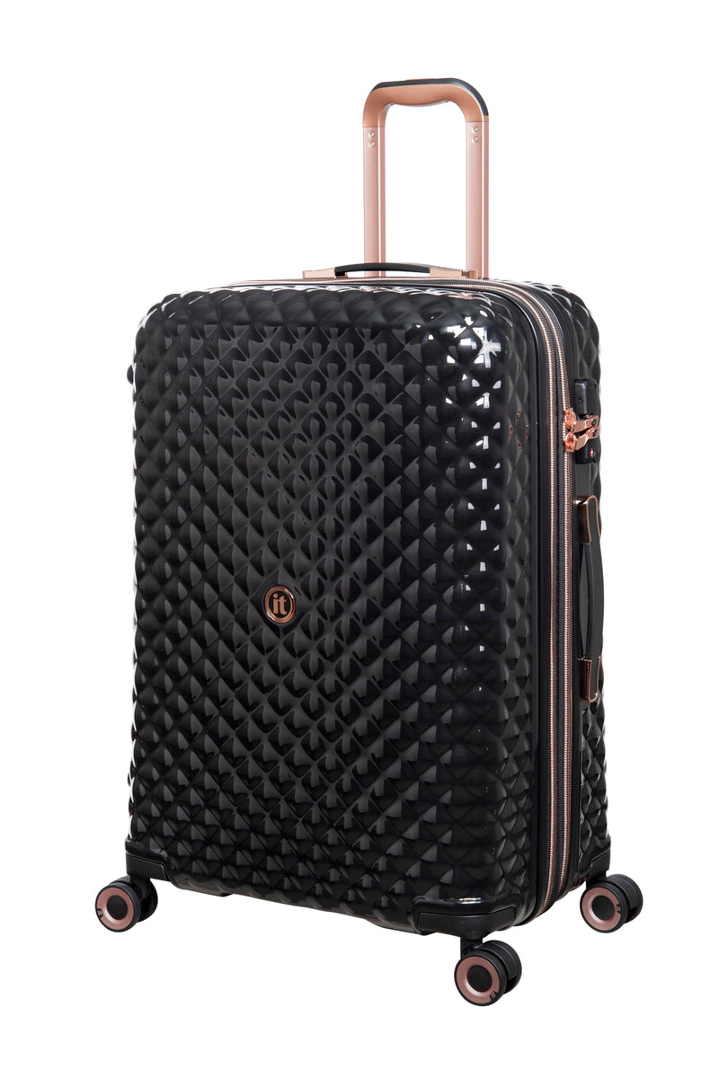 It Luggage Glitzy 27" Hardside Checked 8 Wheel Expandable Spinner, Black
