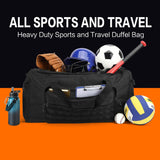 TONRUYN 120L Extra Large Gym Duffle Bag for Men Women with Shoes Compartment Heavy Duty Tactical Sports Duffel Bag Big Football Baseball Basketball Soccer Hockey Team Equipment Bag, Black