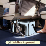 DSDCDJ Cat Carrier Dog Carrier - Soft-Sided Cat Carrier with Plush Pad & Cooling Mat, Easy-Load 4-Side Zipper & 3-Side Mesh Ventilation, Pet Carrier Airline Approved for Cats/Dogs Up to 16 lbs, Blue