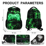 Kids Backpack, Cool Green Gamer Bookbag for Boys 6-8, Boys Gift for Birthday, 17 Inch Leisure Backpack for School Preschool Elementary Kindergarten