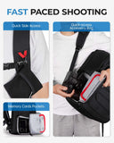 BAGSMART Camera Bag for DSLR, Waterproof Camera Backpacks for Photographers, Camera Case with Laptop Compartment-15.6" Black