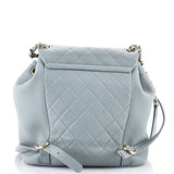 Chanel, Pre-Loved Duma Drawstring Backpack Quilted Leather Large, Gray