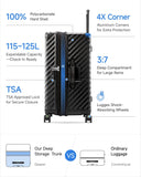LUGGEX Trunk Luggage,KVT Expandable PC Hard Shell Large Checked 30 Inch Suitcase with Shock - Absorbing Wheels & TSA Lock(EX-Pro,Black,30 inch,115L - 125L)