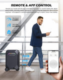 AOTOS Smart Rideable luggage-Roller carry-on luggage 22x14x9-TSA, Airline-Approved 22 inch Hardshell,Zipperless Travel Suitcase with Rolling WheelsApp Control -Cabin Suitcase for Airport Travel(Grey)