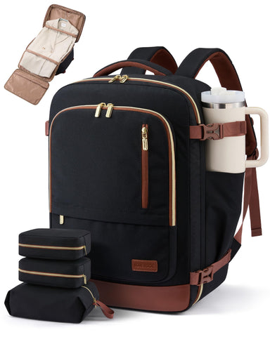 LOVEVOOK 40L Travel Backpack for Women Men with Garment Bag, Airline Approved Carry on Luggage Travel Essentials with 3 Packing Cubes, TSA Overnight Bags Weekender Essentials Backpacks fits 17" Laptop