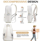 Bluboon School Backpack for Teen Girls Women Laptop Backpack College Bookbags Middle School Travel Work Commuter Back Pack(Solid Beige)