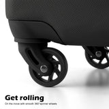Coolife Luggage 3 Piece Set Suitcase Spinner Hardshell Lightweight TSA Lock (black, 20/24/28)