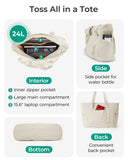 BAGSMART Tote Bag for Women, Tote Bag with Zipper Work Tote with Compartments Nurse Shoulder Hanbag for Travel, Gym