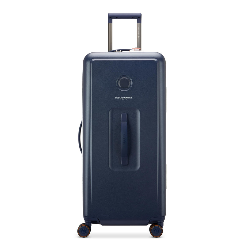 DELSEY Paris Roland-Garros Hardside Luggage with Spinner Wheels, Navy Blue, Checked-Large 29 Inch Trunk