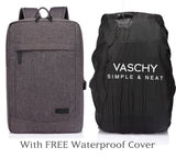 VASCHY Business Laptop Backpack for 17 inch Computer With USB Charging Cable