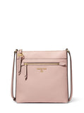 Michael Kors Jet Set Charm Small Flat Crossbody Bag, Gold-Tone Hardware/Pebble Leather/Soft Pink