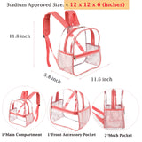 Fomaris Cute Pink Clear Backpack Stadium Approved 12x12x6 Small Clear Plastic Backpack for Women
