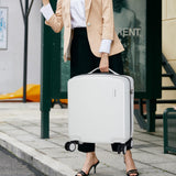 Hanke 16 Inch Underseat Carry On Luggage, Airline-Approved Hard Shell Small Suitcase with Spinner Wheels, Lightweight Tsa Lock Travel Luggage for Short Trips(Smoke White)