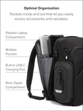 TUMI - Alpha Bravo Pro Large Backpack - Expandable Travel and Commute Gaming and Tech Bag - Fits up to 15" Laptop - Black