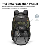 Swissdigital Design Laptop Backpack with USB Charging Port, Travel Backpack Fits 15.6 inches Computer, 31L College School Backpack for Men, Olive/Black | SD803-26