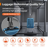 SHOWKOO Luggage Sets Expandable 100% PC Durable Suitcase Sets Double Wheels TSA Lock 4 Piece Luggage Set Navy