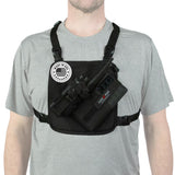 Lone Peak US Made Radio Chest Rig Harness w/phone holster -Sling Bag Alternative Search and Rescue Shoulder Vest - Outdoor EDC Tactical bag for men - Radio Chest Pack for running, hunting, Hiking, EMS